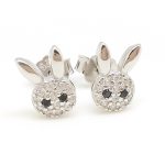 Silver bunny earrings