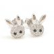 Silver bunny earrings