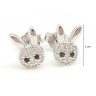 Silver bunny earrings