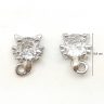 Silver earrings with sparkling cat heads