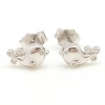 Silver bird earrings for children