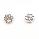 Mini paw silver earrings for children