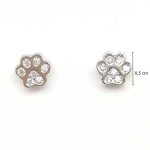 Mini paw silver earrings for children