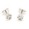 Mini paw silver earrings for children