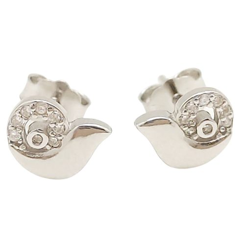 Silver snail earrings for children