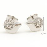 Silver snail earrings for children