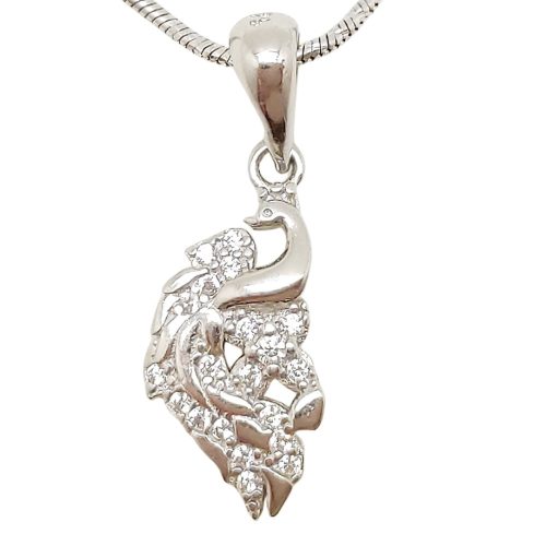 Silver peacock pendant