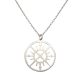 Silver necklace with compass circle pendant