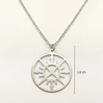 Ezüst collier nyakék iránytű medállal