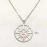 Silver necklace with compass circle pendant