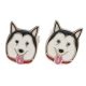 Silver dog earrings Husky