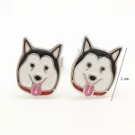 Ezüst kutyás fülbevaló Husky