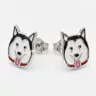 Ezüst kutyás fülbevaló Husky