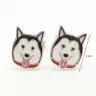 Ezüst kutyás fülbevaló Husky