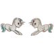 Silver earrings with blue and white unicorns for children
