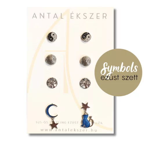 Symbols ezüst fülbevaló szett