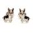 Silver dog earrings Boston terrier