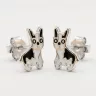 Ezüst kutyás fülbevaló Boston terrier