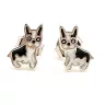 Ezüst kutyás fülbevaló Boston terrier