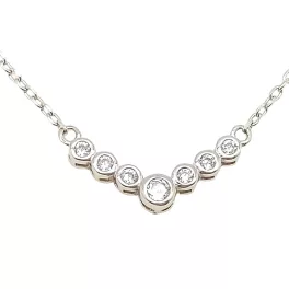 Silver necklace with zirconia stones
