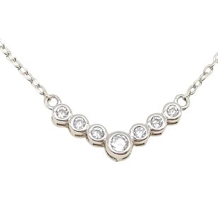 Silver necklace with zirconia stones