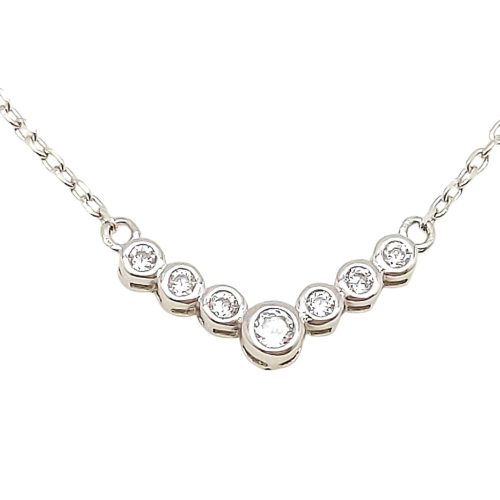 Silver necklace with zirconia stones