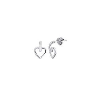 Minimalist silver heart earrings