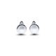 Silver pearl stud earrings with zirconia stones