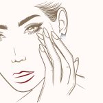 Silver pearl stud earrings with zirconia stones