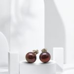 8 mm gray freshwater pearl earrings