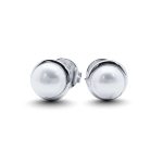 White freshwater pearl earrings 
