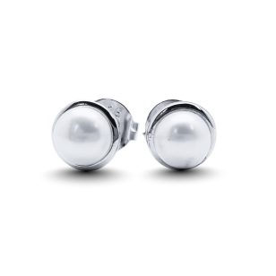 White freshwater pearl earrings 