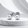 White freshwater pearl earrings 