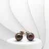 Gray freshwater pearl earrings, 6 mm