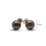 Gray freshwater pearl earrings, 6 mm