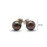 Gray freshwater pearl earrings, 6 mm