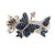 Silver butterfly ring with sapphire-blue zirconia