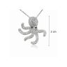 Silver octopus pendant with zirconia