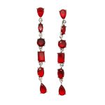 Red stone drop / dangle earrings