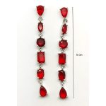Red stone drop / dangle earrings