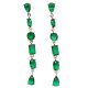 Green stone drop / dangle earrings
