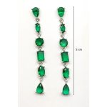 Green stone drop / dangle earrings