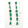 Green stone drop / dangle earrings