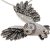 Silver owl pendant with black and brown zirconia stones