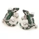 Green lizard silver earrings
