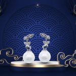 Silver pearl drop / dangle earrings