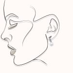 Silver pearl drop / dangle earrings