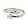 Silver adjustable ring with intertwined hands