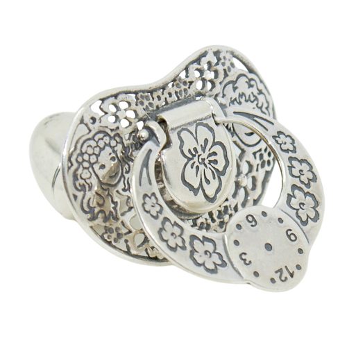 Baby gift: Silver pacifier with engravable surface