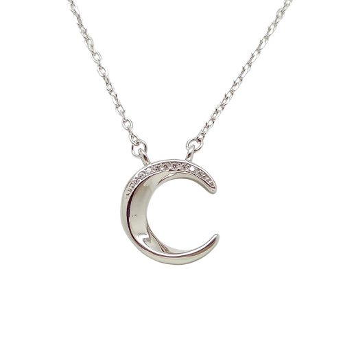 Silver chain with moon pendant